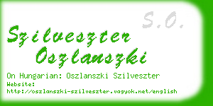 szilveszter oszlanszki business card
